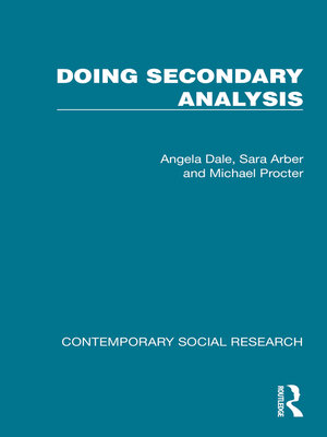 cover image of Doing Secondary Analysis
